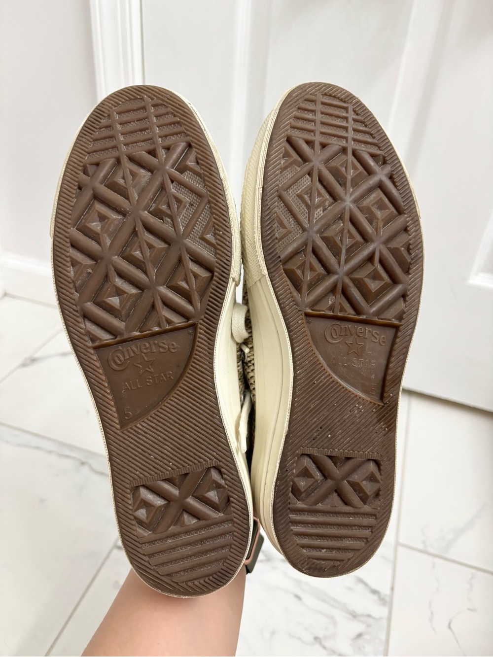 Converse Platform Sneakers Snakeskin Print Womens 7 Tan Cream All Star - Picture 8 of 8